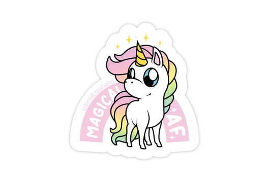 (Pack of 6) Magical AF Unicorn Sticker ($2 each)