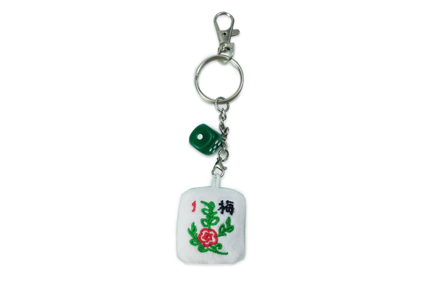 Cute Mahjong Tile Plush Keychain - Fa, Zhong, Bai, Ba Wan, Qi, and Mei Tiles