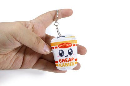 Cute Cup Noodle Plush Keychain - Instant Ramen Noodles