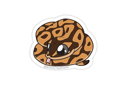 Cute Reptile Ball Python Stickers - Tongue Out and Adorable