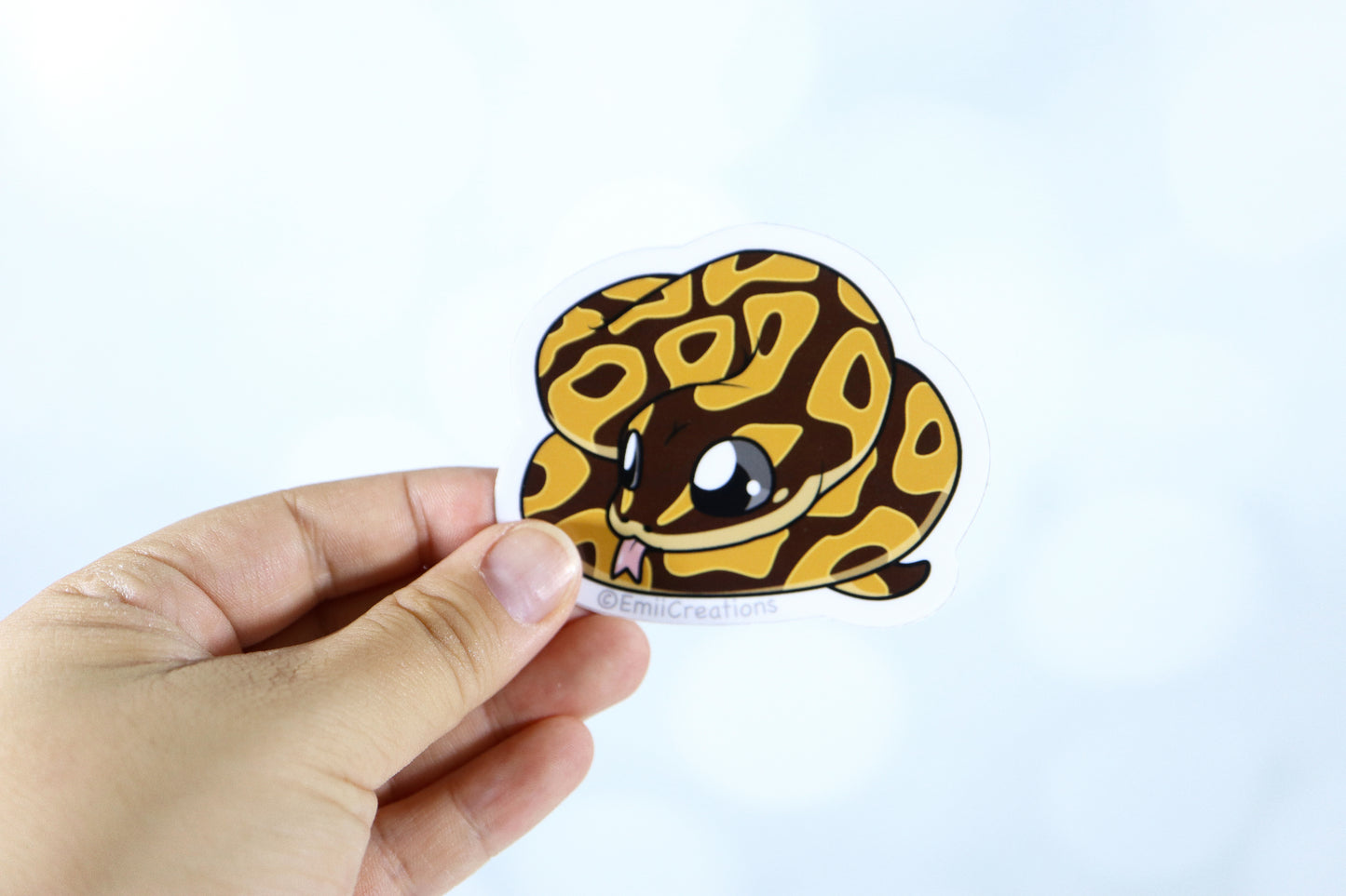 Cute Reptile Ball Python Stickers - Tongue Out and Adorable