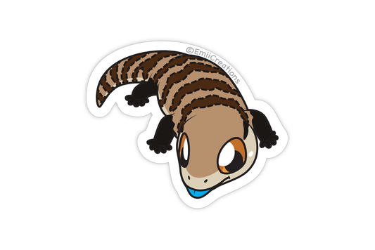 Cute Reptile Blue Tongue Skink Stickers - Tongue Out and Adorable