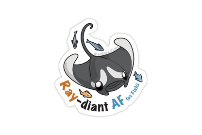 Raydiant Stingray Sticker - Cute Punny Ocean Themed