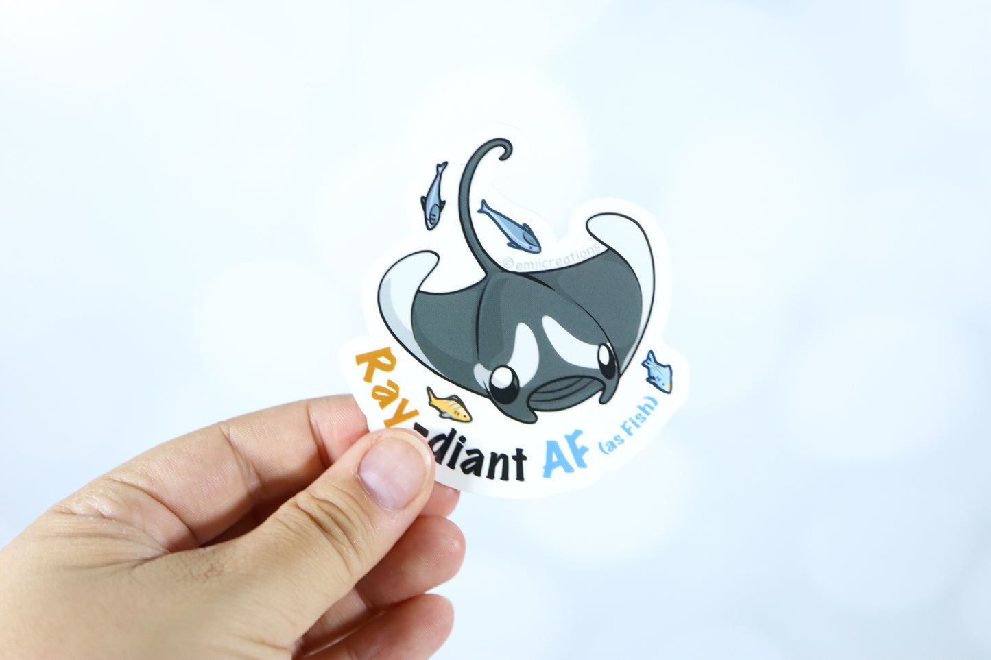 Raydiant Stingray Sticker - Cute Punny Ocean Themed