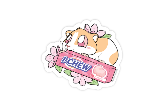 I-Chew Hamster Sticker - Cute Asian Themed Hi-Chew Food and Adorable Pet