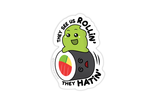 (Pack of 6) See Us Rollin' Sushi Sticker ($2 each)