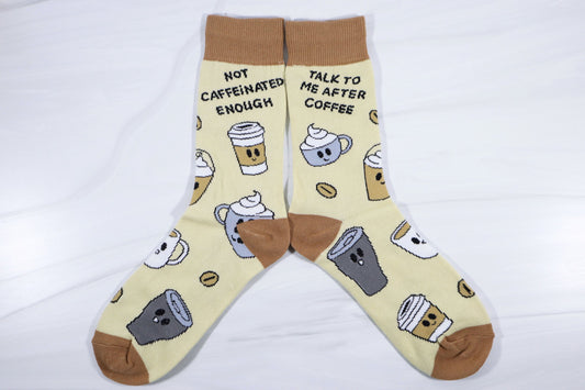 Not Caffeinated Enough Coffee Socks - When You Need a Kick in the Pants (and Feet!)