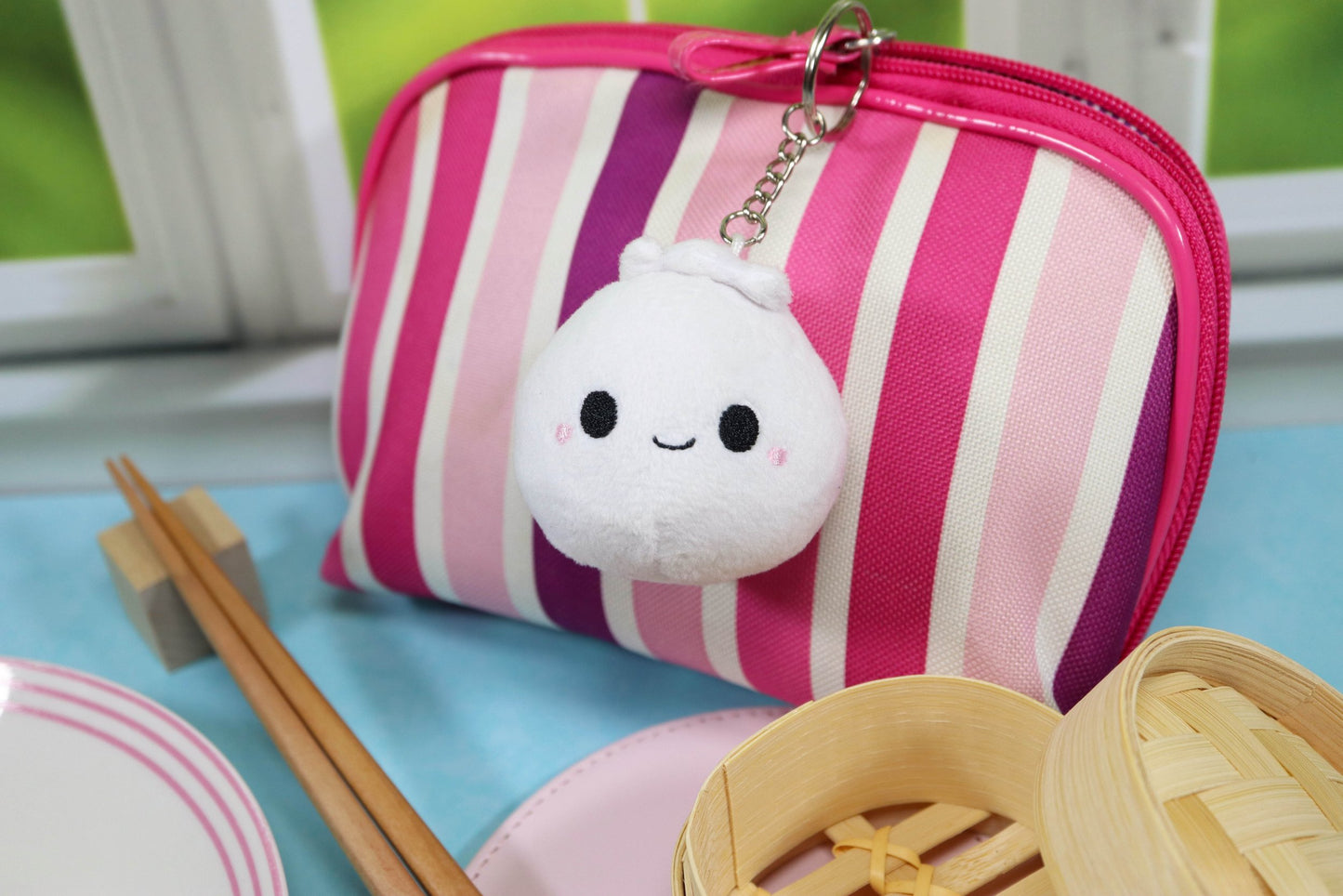 Adorable Tiny Bao Plush Keychain - Steamingly Cute with Optional Mini Steamer