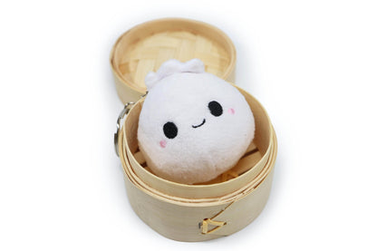 Adorable Tiny Bao Plush Keychain - Steamingly Cute with Optional Mini Steamer