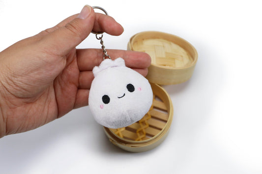 Adorable Tiny Bao Plush Keychain - Steamingly Cute with Optional Mini Steamer