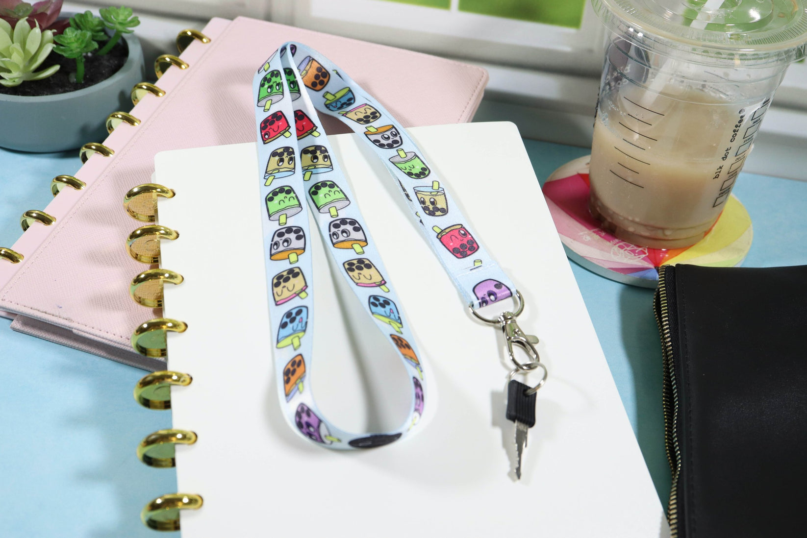 Chubby Boba Tea Lanyard Cute and Colorful Accessory for Boba Lovers