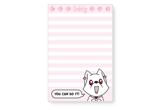 Selphie Notepad - "You Can Do It" Positive Message